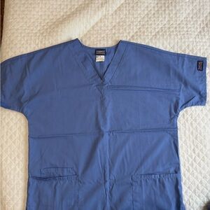 Cherokee Blue V-Neck Scrub Top